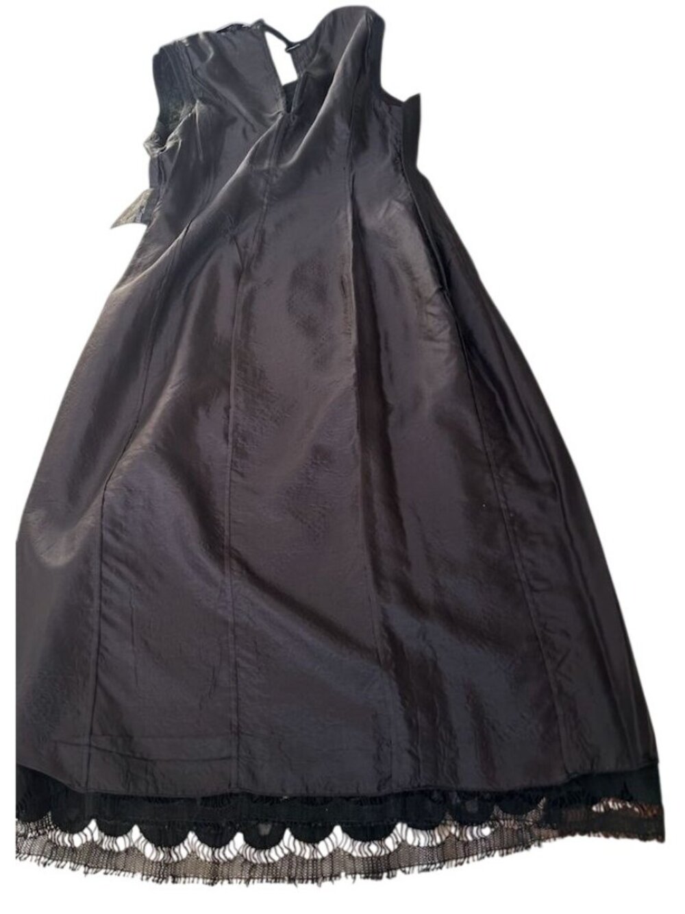 Prada Black Lace Dress Navy Underlayer Italy 44 Never Worn Garment Bag - Picture 14 of 15